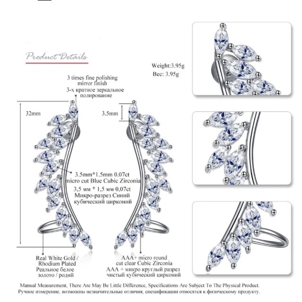 NEW!๐๐SHOWSTOPPERS! CZ EARRINGS!๐๐TOP QUALITY! - Picture 2 of 6